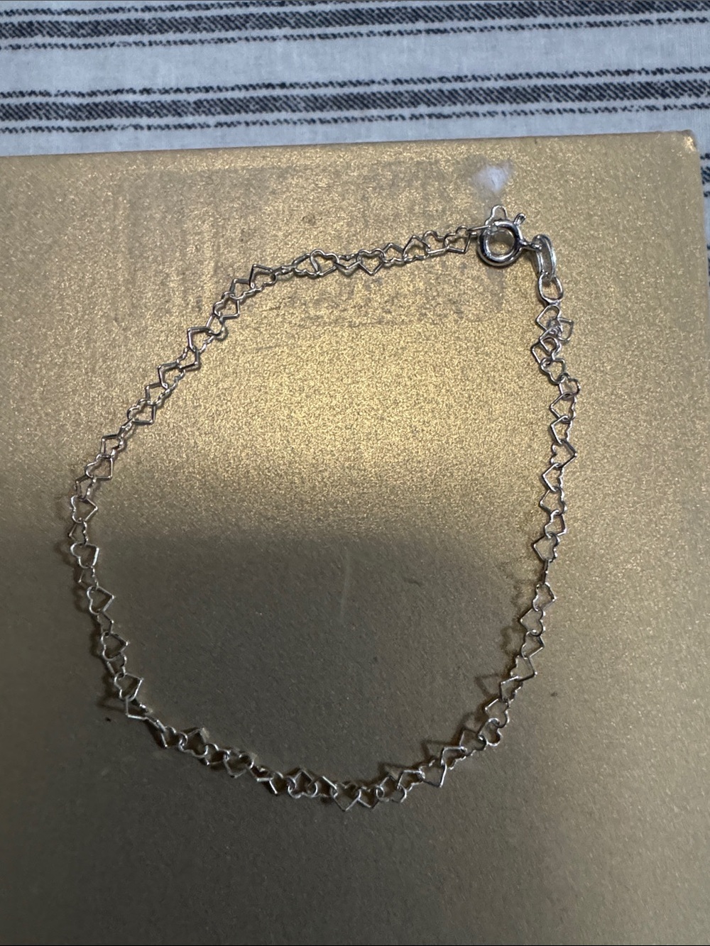 Delicate Silver Heart Link Anklet / Bracelet - Women's Jewelry